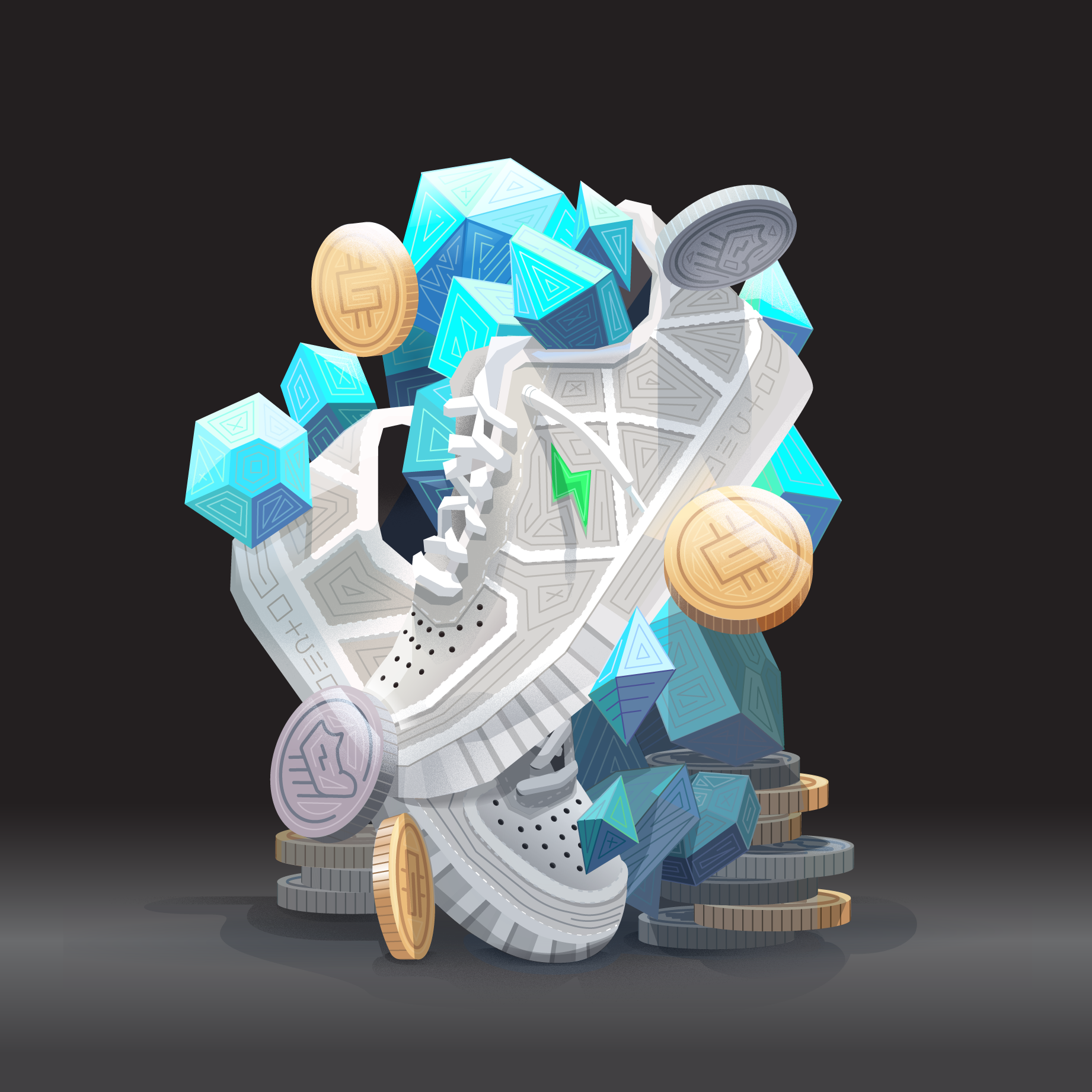 Sneaker and tokens_black STEPN tokenomics
